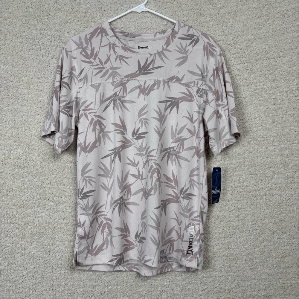 Spalding Shirt Mens Medium Lilac Ash Bamboo Pull over Crew‎ Neck Athleisure